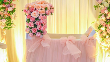 floral artistry and pink baby shower décor 