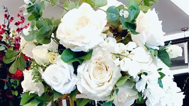 white rose floral arrangement